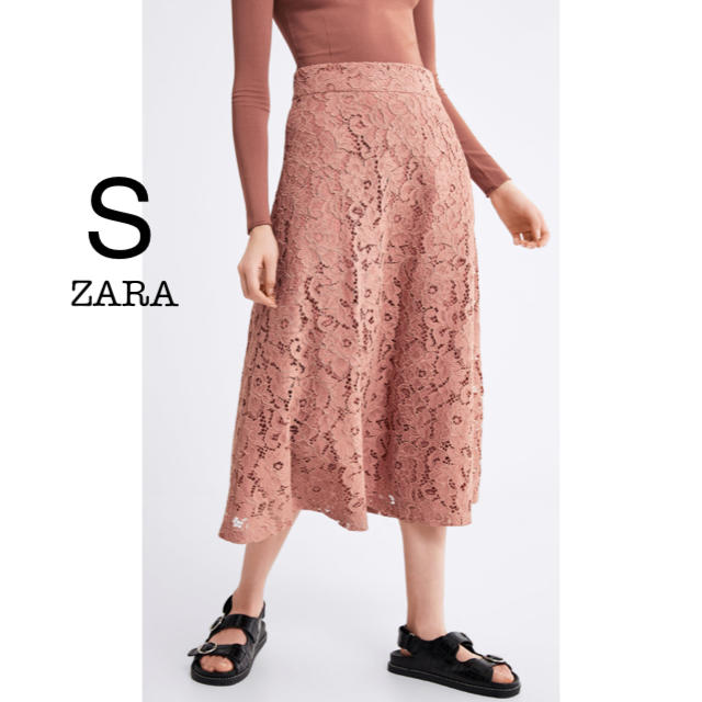 ZARA - 新品未使用 ZARA レース ミモレ丈 ミディ丈 フレア スカート S ...