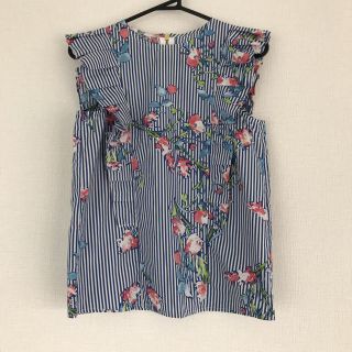 チェスティ(Chesty)の【美品】OBLI フラワーストライプトップス(カットソー(半袖/袖なし))