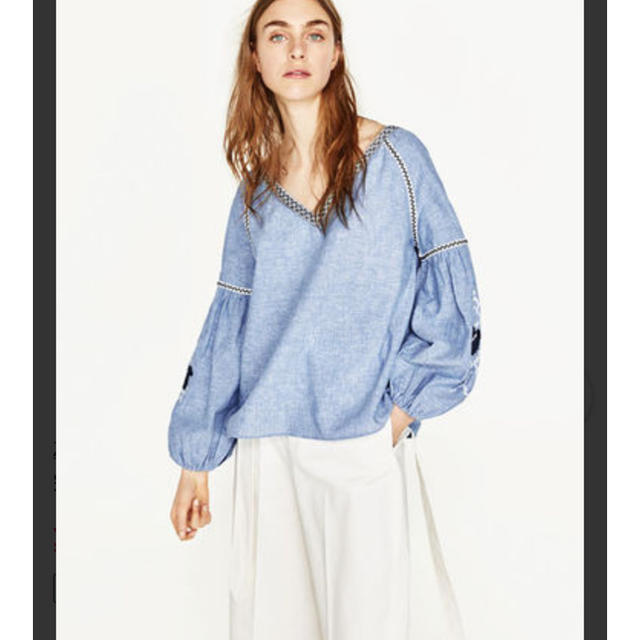 ZARA(ザラ)のZARA♡リネン コットン ブラウス レディースのトップス(シャツ/ブラウス(長袖/七分))の商品写真