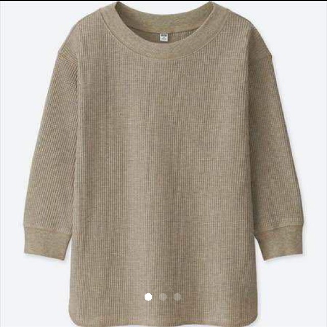 UNIQLO(ユニクロ)の専用です。ユニクロ。ワッフルクルーネックT。Lサイズ レディースのトップス(Tシャツ(長袖/七分))の商品写真