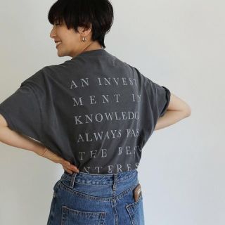 トゥデイフル(TODAYFUL)のtodayful  バックプリント ルーズTシャツ ブラック(Tシャツ(半袖/袖なし))