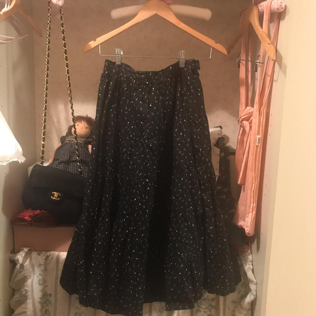 ひざ丈スカートfrance vintage flower skirt.