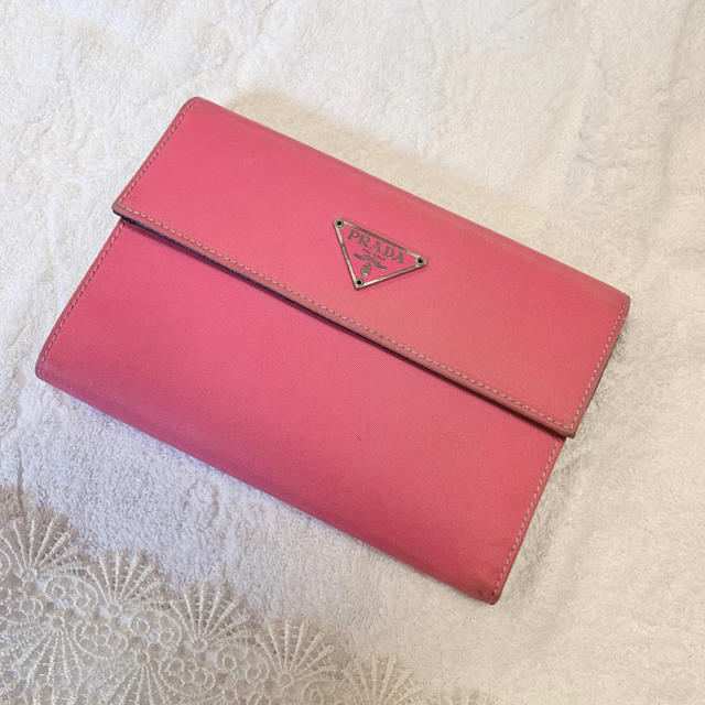 ◇ PRADA プラダ 財布 ナイロン 折財布 ピンク - 財布