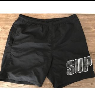 シュプリーム(Supreme)の黒 s supreme logo applique water short 水着(水着)