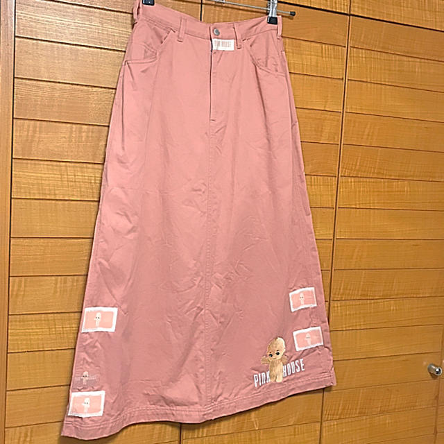 PINK HOUSE(ピンクハウス)の【新品】ピンクハウス キューピー刺繍スカート レディースのスカート(ロングスカート)の商品写真
