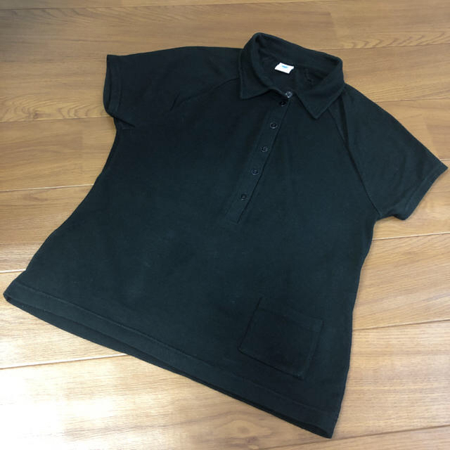 PETIT BATEAU(プチバトー)のプチバトー 襟付きシャツ&カットソー 黒 14ans 2枚セット レディースのトップス(Tシャツ(半袖/袖なし))の商品写真