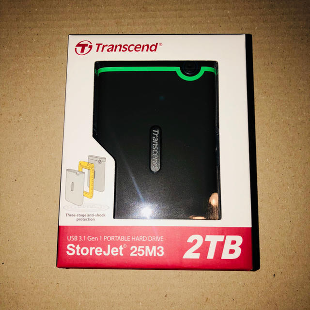 値下げTranscend ポータブルHDD 2TB USB3.1  2.5インチ