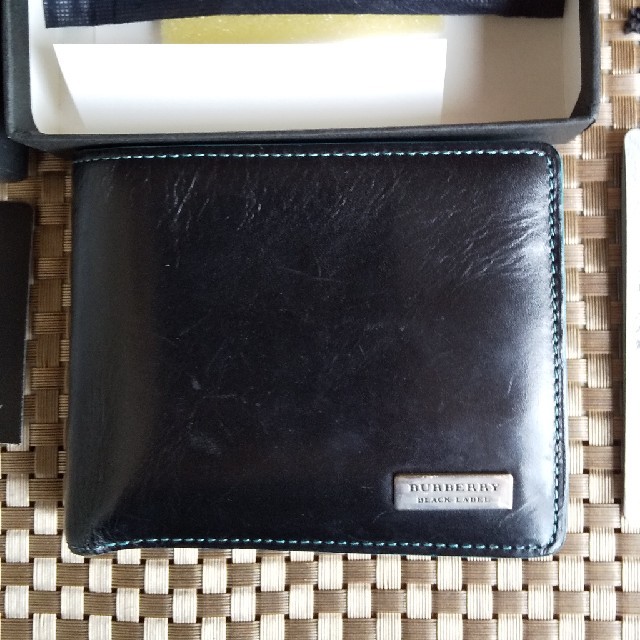 BURBERRY BLACK LABEL(バーバリーブラックレーベル)のバーバリー牛革black LABEL 折り財布 メンズのファッション小物(折り財布)の商品写真