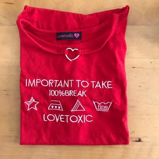 ラブトキシック(lovetoxic)の【Love toxic】チョーカー付きトップス RED(Tシャツ(半袖/袖なし))