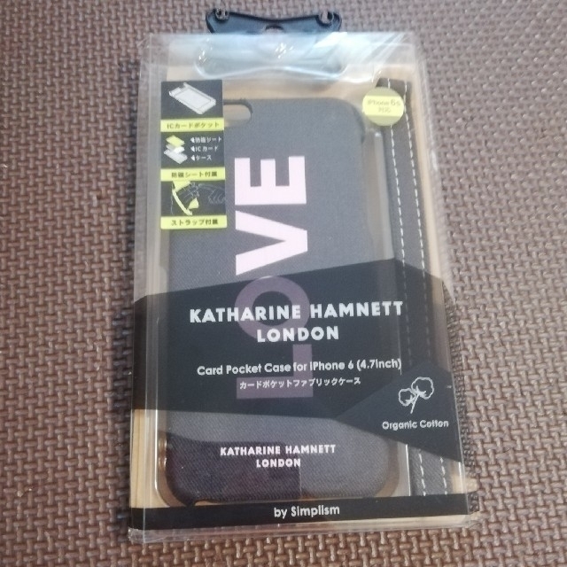 KATHARINE HAMNETT(キャサリンハムネット)の新品！iPhone6S対応　ケース　カードポケット　オーガニックコットン スマホ/家電/カメラのスマホアクセサリー(iPhoneケース)の商品写真