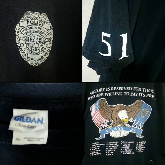 Harley Davidson(ハーレーダビッドソン)のGILDAN 両面プリント VIRGINIA BEACH POLICE Tシャツ メンズのトップス(Tシャツ/カットソー(半袖/袖なし))の商品写真