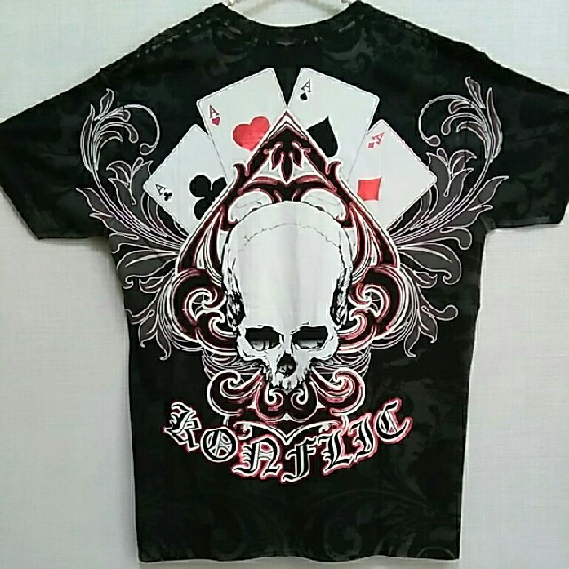 Ed Hardy(エドハーディー)のKONFLIC Aces of Death with Red 新品UFC MMA メンズのトップス(Tシャツ/カットソー(半袖/袖なし))の商品写真