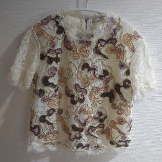 ザラ(ZARA)のZARA　刺繍　レース　トップス(シャツ/ブラウス(半袖/袖なし))