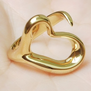 ティファニー(Tiffany & Co.)のティファニー ペレッティ オープンハートリング ゴールド K18 金 指輪 美品(リング(指輪))
