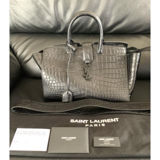 サンローラン(Saint Laurent)のサンローラン ダウンタウンカバス バック クロコ型押し 本物 中古 美品(ハンドバッグ)