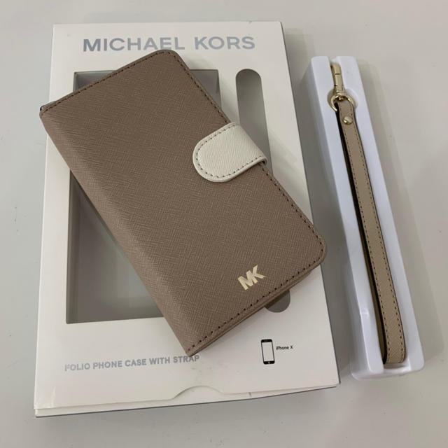 Michael Kors(マイケルコース)の新品■MICHAEL KORS マイケルコース iPhone X 手帳型ケース スマホ/家電/カメラのスマホアクセサリー(iPhoneケース)の商品写真