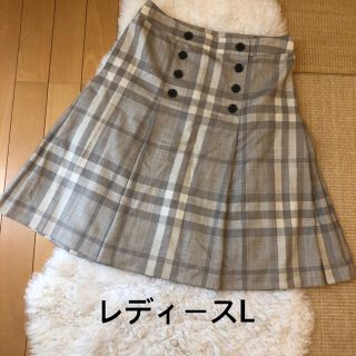 バーバリー(BURBERRY)の超美品本物バーバリーBurberry上質ウール混スカート♫(ひざ丈スカート)