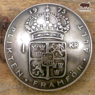 コンチョ スウェーデン 1クローナ 盾 A 24 5mm 王冠 ネジ式 ボタンの通販 By Old Coin Concho ラクマ