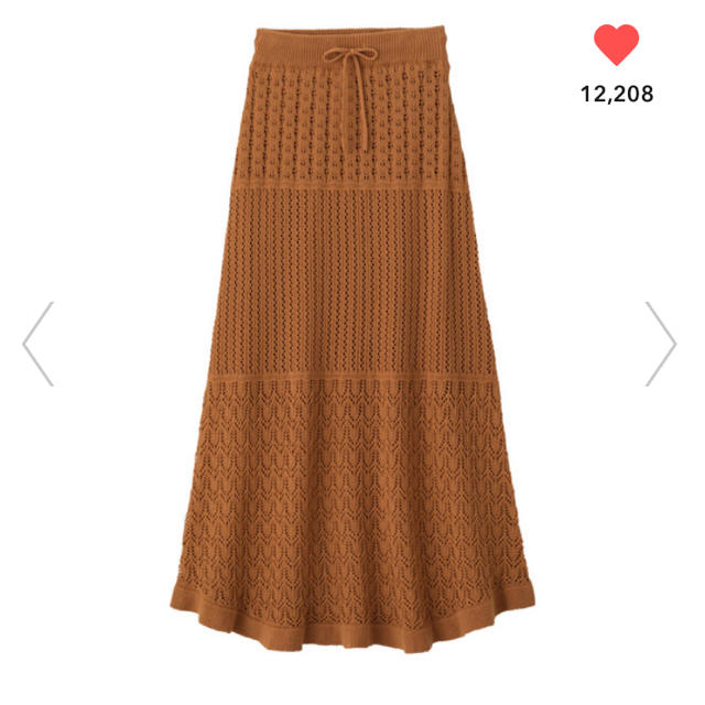GU(ジーユー)の新品 GU透かし編みニットスカートL レディースのスカート(ロングスカート)の商品写真
