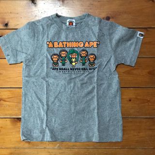 アベイシングエイプ(A BATHING APE)のBAPE KIDS べイプ エイプ☆半袖Tシャツ グレー 120☆(Tシャツ/カットソー)