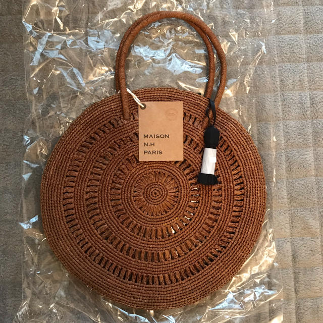 タイムセール メゾンエヌアッシュパリ サークルかごバッグ uthaithani