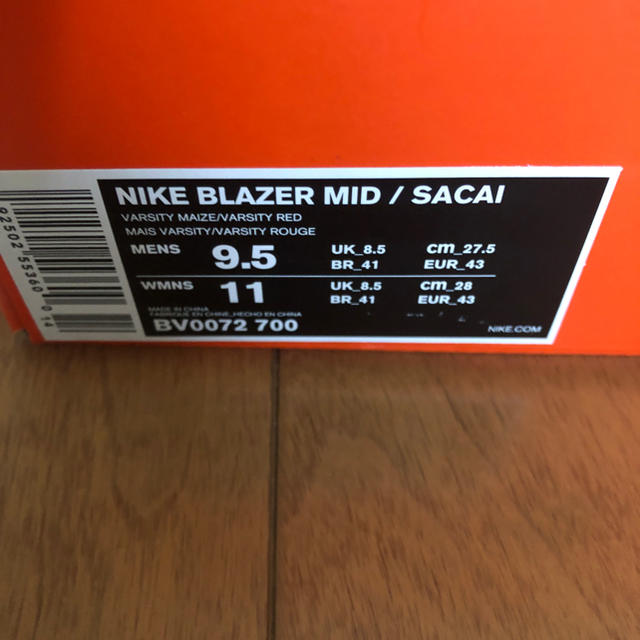 NIKE BLAZER MID/ sacai 27.5  ブレザー サカイ