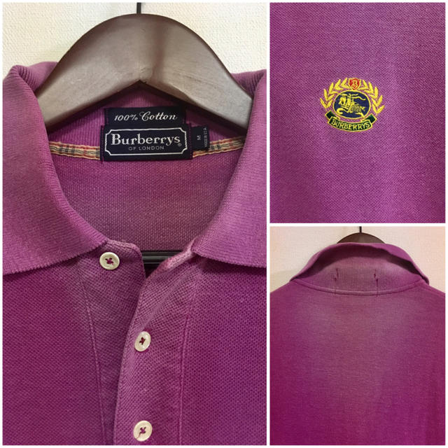 BURBERRY(バーバリー)のBurberrys☆90s☆ポロシャツ☆USA製☆パープル☆色褪せ メンズのトップス(ポロシャツ)の商品写真