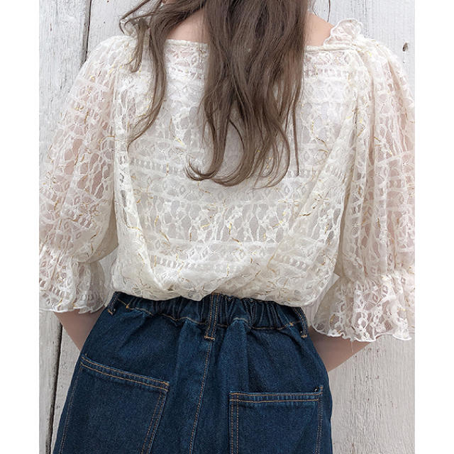 one after another NICE CLAUP(ワンアフターアナザーナイスクラップ)のナイスクラップ  【petite】ribbon blouse レディースのトップス(シャツ/ブラウス(半袖/袖なし))の商品写真