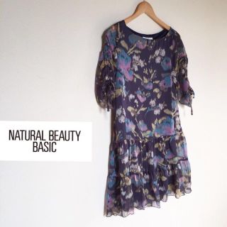 格安 NATURALBEAUTY(ﾅﾁｭﾗﾙﾋﾞｭｰﾃｨｰ)シフォンワンピース