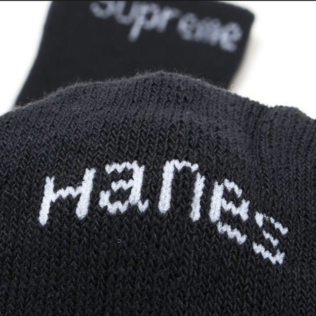 Supreme(シュプリーム)のSupreme Hanes ソックス ブラック 1足 メンズのレッグウェア(ソックス)の商品写真