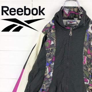 リーボック(Reebok)のリーボック 90s ナイロンジャケット 旧タグ 柄 可愛い(ナイロンジャケット)