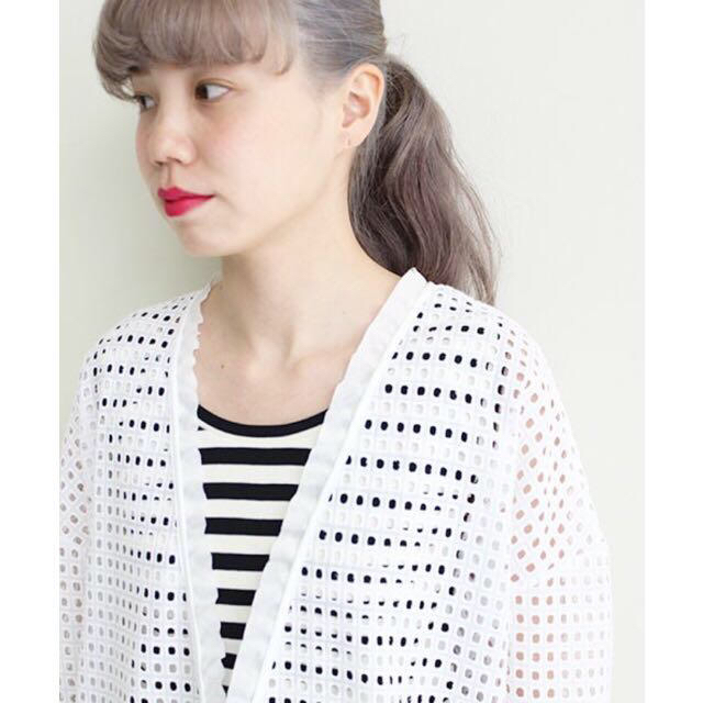 Dot&Stripes CHILDWOMAN(ドットアンドストライプスチャイルドウーマン)のカットワーク はおりロングブラウス レディースのトップス(シャツ/ブラウス(長袖/七分))の商品写真