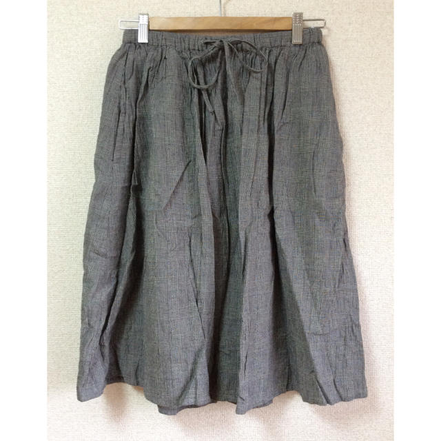 SM2(サマンサモスモス)のSM2 グレンチェック柄 コットンリネンスカート 綿麻 M サマンサモスモス レディースのスカート(ひざ丈スカート)の商品写真