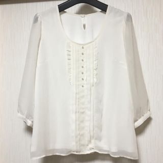 レッセパッセ(LAISSE PASSE)のレッセパッセ  パール付きピンタックシフォンブラウス(シャツ/ブラウス(長袖/七分))