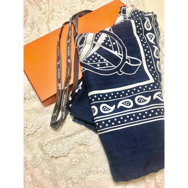 ファッション小物HERMES エルメス★カシミヤシルク Awooooo