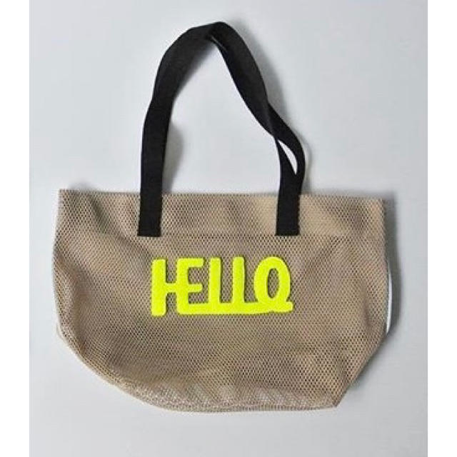 LUDLOW - LUDLOW 伊勢丹別注 メッシュトート HELLO ベージュ 8/17の LUDLOW - LUDLOW 伊勢丹別注 メッシュトート HELLO ベージュ 8/17の