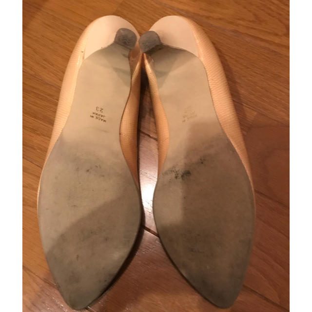 銀座ワシントン(ギンザワシントン)の銀座ワシントン 本革サーモンピンクのパンプス レディースの靴/シューズ(ハイヒール/パンプス)の商品写真