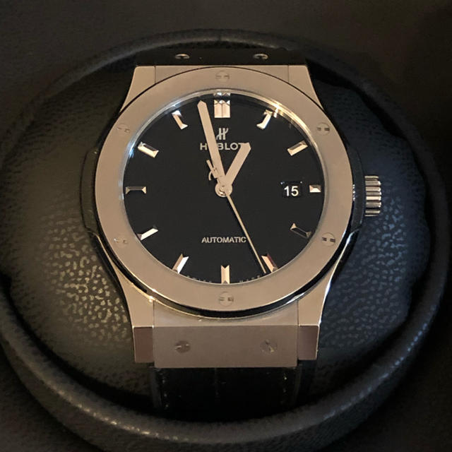 チタンベルト素材HUBLOT 腕時計 日本限定  ブラックシャイニー 42mm