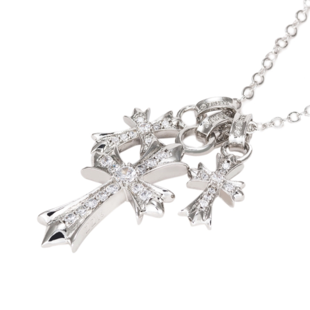 大特価新作 cross necklace 22k white gold 3連の通販 by ppppRP｜ラクマ お買い得限定SALE