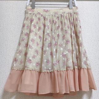 エブリン(evelyn)のSALE！！LODISPOTTO♡バイカラースカート 花 フラワー バラ ローズ(ひざ丈スカート)