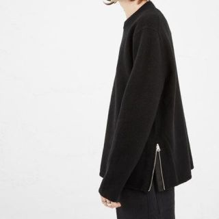 アクネ(ACNE)のacne サイドジップニット ビッグシルエット MICHA ブラック(ニット/セーター)