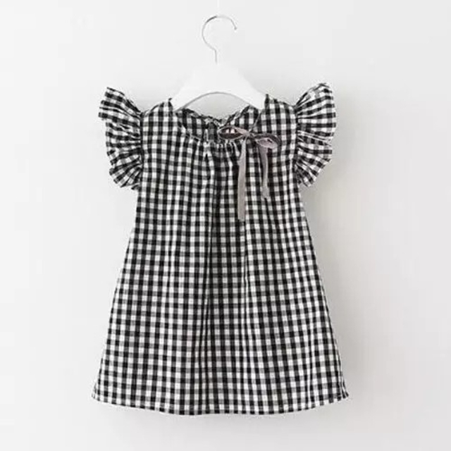 C様【新品】リボンギンガムチェック ワンピース 女の子 110 キッズ/ベビー/マタニティのキッズ服女の子用(90cm~)(ワンピース)の商品写真