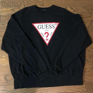 ゲス(GUESS)の人気のゲス★ビッグロゴ★スウェット トレーナー★ブラック★Mサイズ(スウェット)