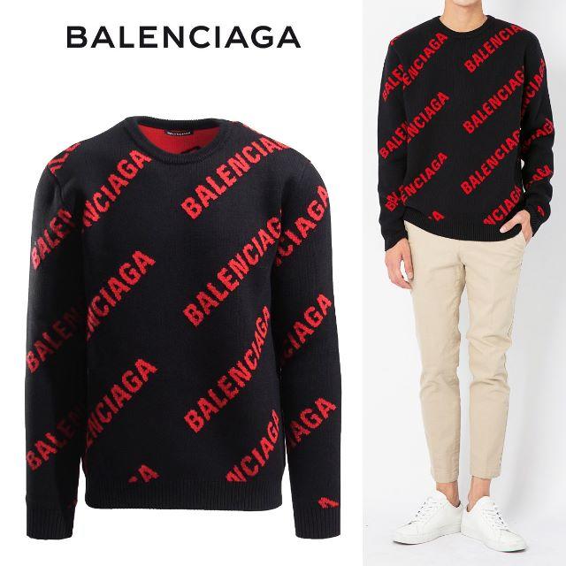 Balenciaga - 専 BALENCIAGA 新品本物 19ss ブラック×レッド クルーネックS