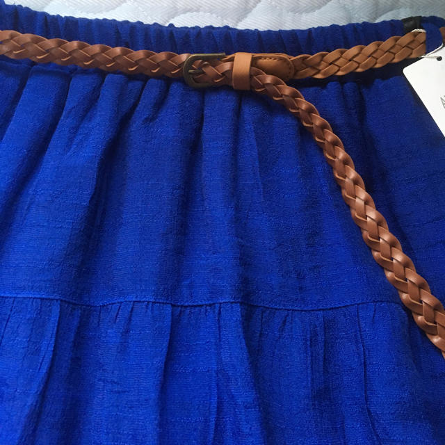 新品未使用 ブルー ティアードスカート ロングスカート 夏 可愛い レディースのスカート(ロングスカート)の商品写真