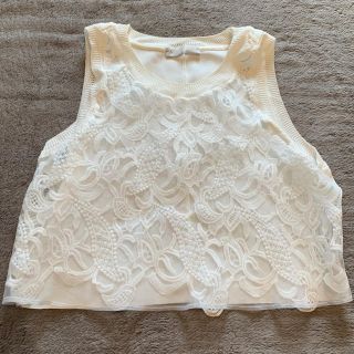 ザラ(ZARA)のLily様専用 ZARA レースショートトップス(シャツ/ブラウス(半袖/袖なし))