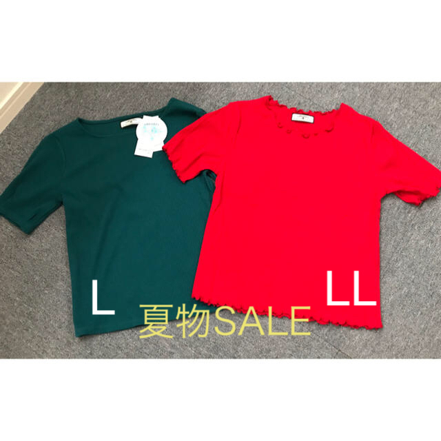 UNIQLO(ユニクロ)のリブTシャツ2枚セット(新品未使用と1回着用) レディースのトップス(Tシャツ(半袖/袖なし))の商品写真