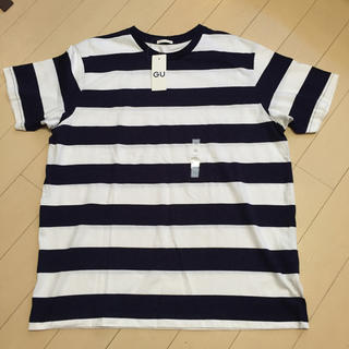 ジーユー(GU)のボーダーTシャツXLサイズ(Tシャツ/カットソー(半袖/袖なし))