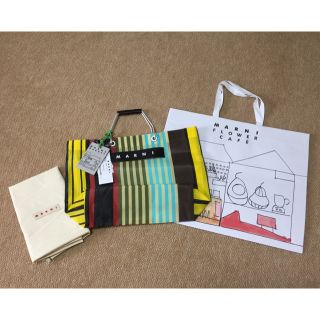 マルニ(Marni)の新品‼️Marniマルニ ストライプバック 今季フラワーカフェ購入(トートバッグ)