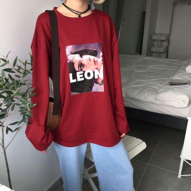 LEON レオン マチルダ ロンT L バーガンディー レディースのトップス(Tシャツ(長袖/七分))の商品写真